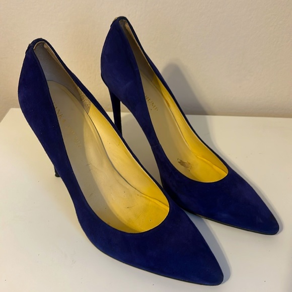 IVANKA TRUMP WOMEN'S BLUE SUEDE POINT TOE STILETTO PUMPS SIZE 11 - Picture 3 of 9
